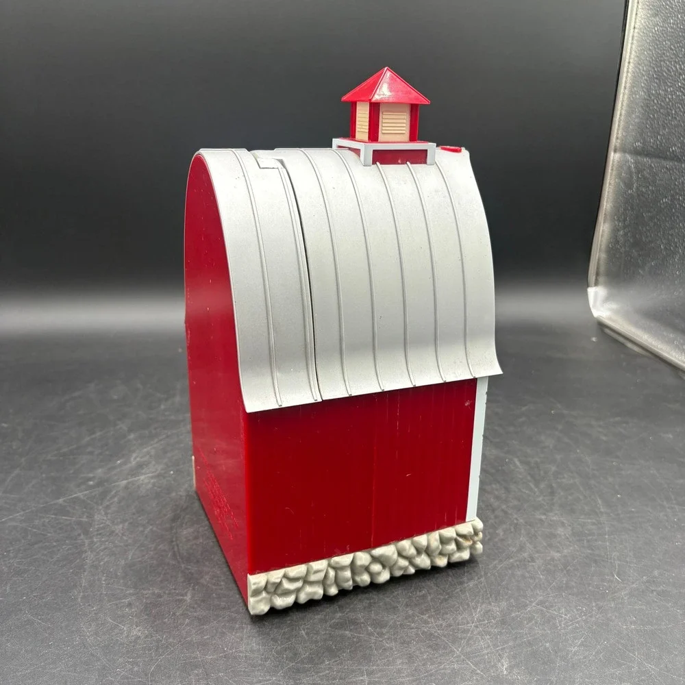 Vtg Fun-Damental Too The Original Barn Cookie Jar Red Farmhouse Talking 2000